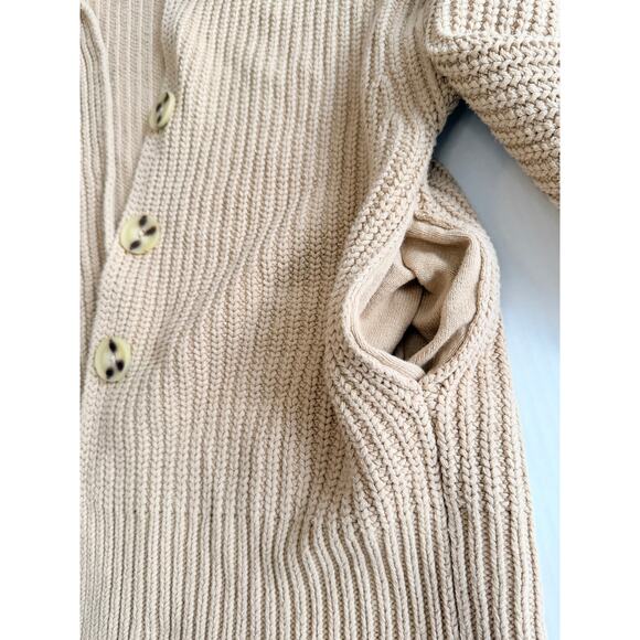 Free People “Swim Too Deep” Cardigan | Almond | Size Small | Cozy Oversized Knit - Picture 9 of 12
